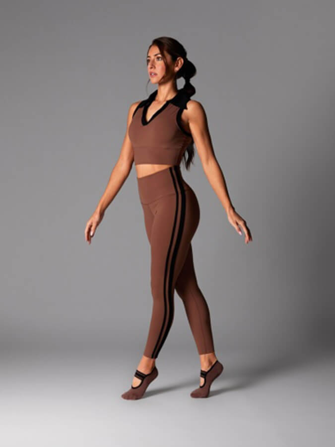 Tavi Contrast Polo Women's Tank Top - Stylish Clove Ebony Color for Casual Wear, Gym & Summer Outfits