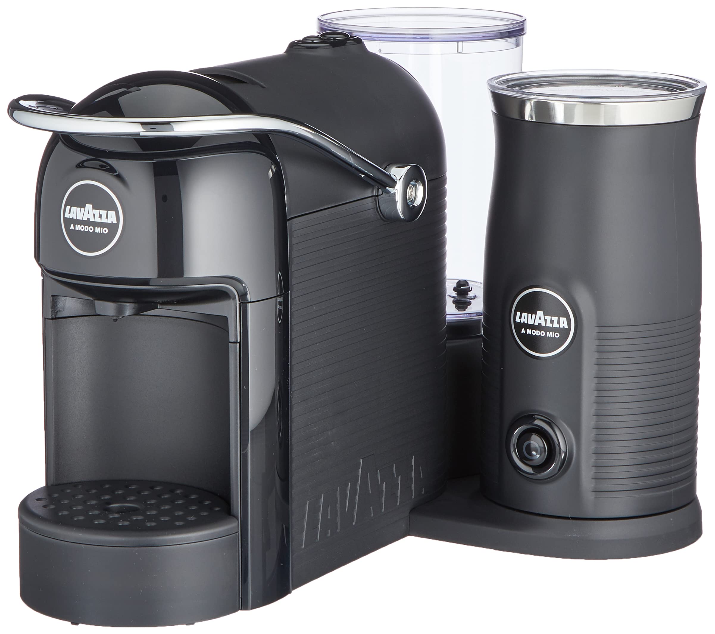 Lavazza A Modo Mio Jolie & Milk Black Coffee Machine, 1710W, Single-Serve, ABS Plastic, Black - Perfect for Home & Office Espresso Brewing