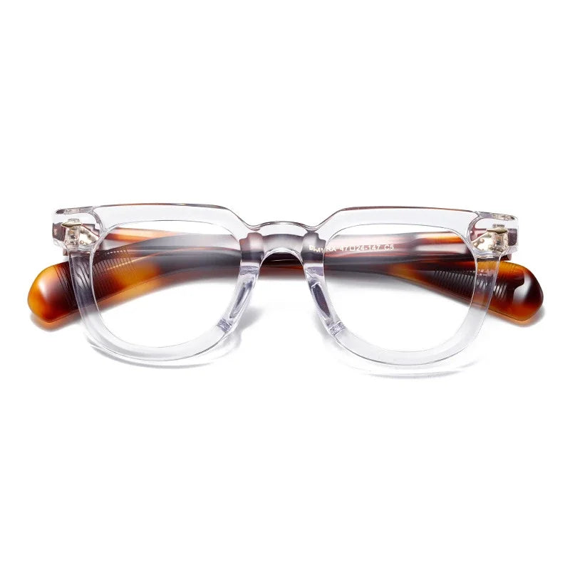 Aror Unisex Full Rim Square Thick Acetate Eyeglasses 14747 - Stylish & Durable Glasses for Men & Women - Perfect for Reading, Work, and Fashion Accessories