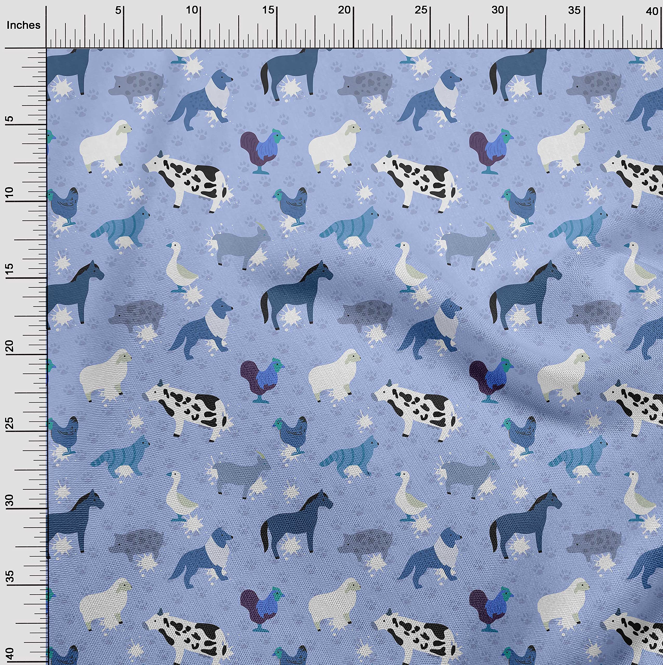 Premium Cotton Poplin Fabric - Bluish Violet Animal Print DIY Sewing Material (56 Inch Wide) for Clothing, Quilting & Home Decor Projects | Soft, Durable & Easy to Sew