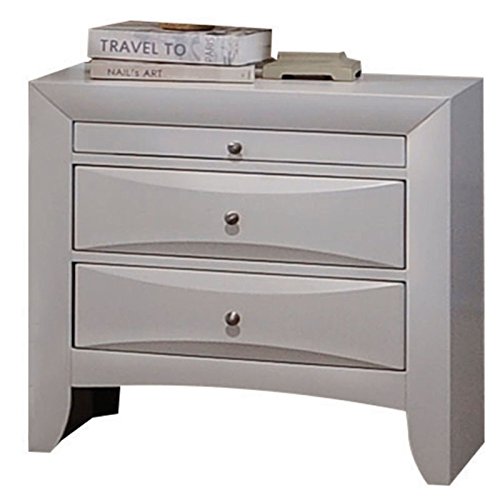 White Acme Ireland 2-Drawer Wood Nightstand - Bedside Table for Bedroom, Living Room & Guest Room