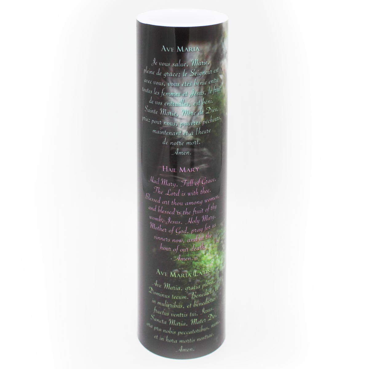 Our Lady of Lourdes LED Flameless Prayer Candle - Religious Devotional Gift with 6-Hour Timer, 8.2