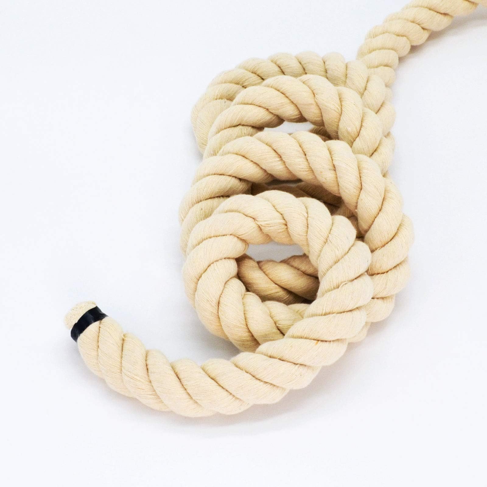 Premium 1-Inch x 100-Feet 100% Natural Cotton Rope - Extra Thick Twisted Heavy Duty Rope for DIY Crafts, Tug of War Games, Hammock Making & Home Decor - Perfect for Outdoor Activities, Camping & Macrame Projects