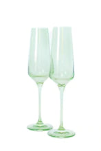 Elegant Estelle Colored Glass Champagne Flute Set of 2 - Perfect for Weddings, Anniversaries & Romantic Celebrations