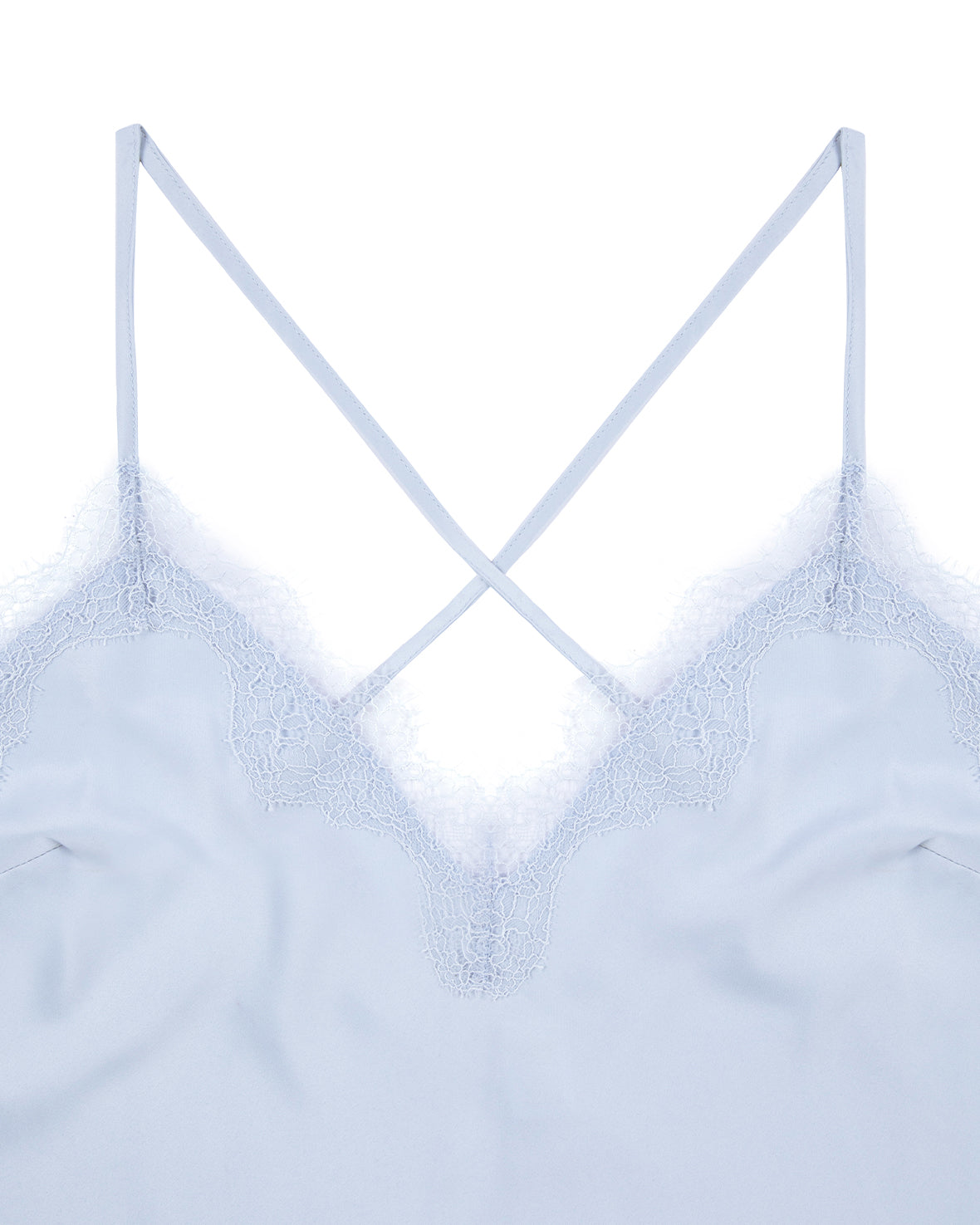 Satin Lace Trim Cami Short Pajama Set for Women - Soft Sleepwear & Lounge Wear - Cornflower Blue - Perfect for Valentine's Day, Anniversary Gifts & Bridal Shower