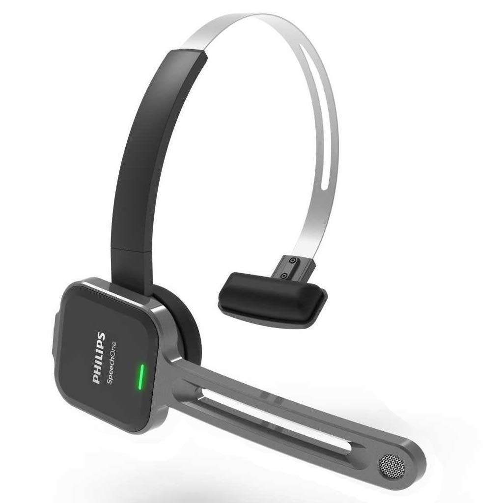 Philips SpeechOne Wireless Dictation Headset with Docking Station, Status Light & Remote Control | ACC4100 AirBridge Wireless Receiver | Ideal for Medical Transcription, Legal Documentation & Office Dictation