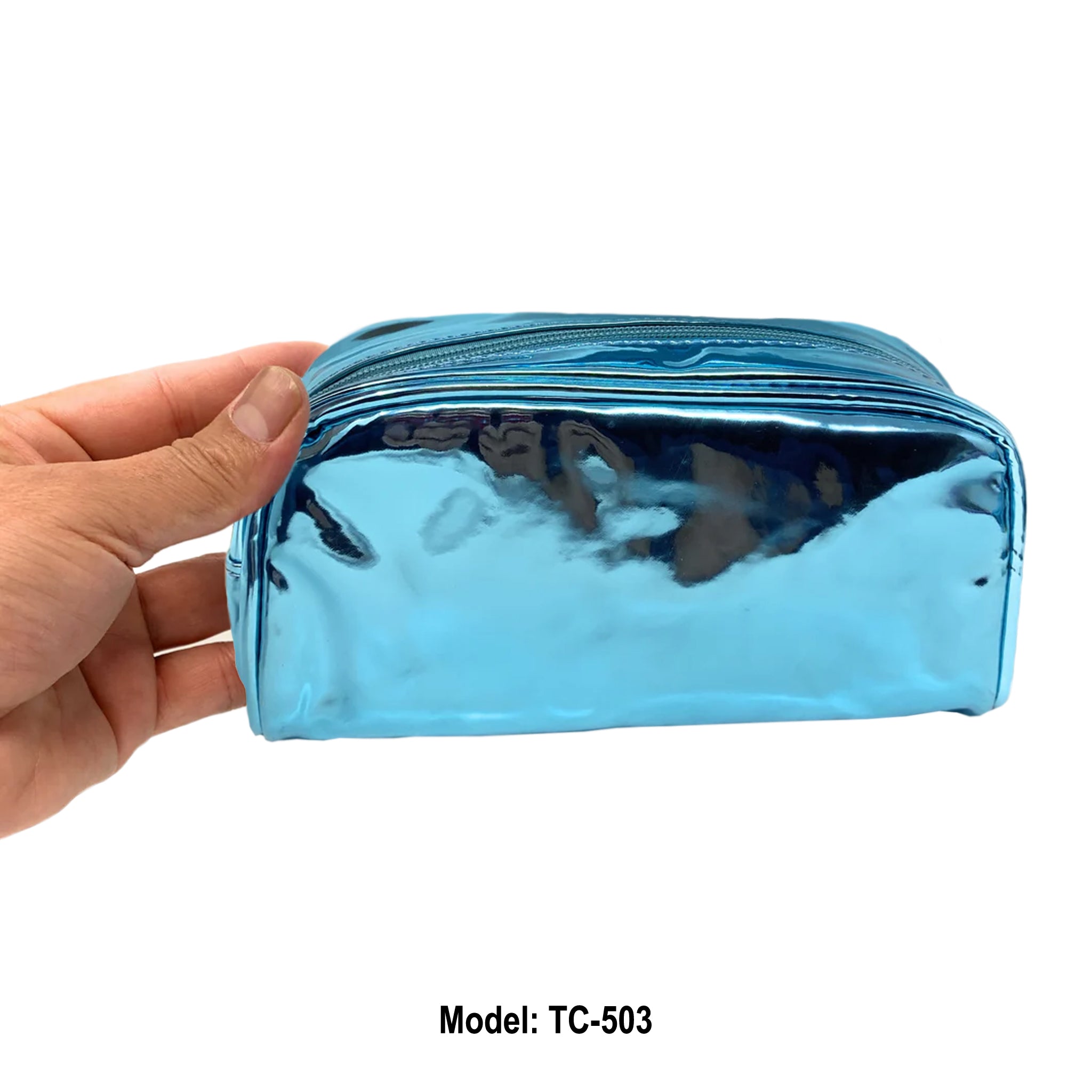 Blue Travel Makeup Bag - Waterproof Cosmetic & Toiletry Organizer for Women | Perfect for Airplane Carry-on, Gym, Vacation & Daily Use (1 Piece)