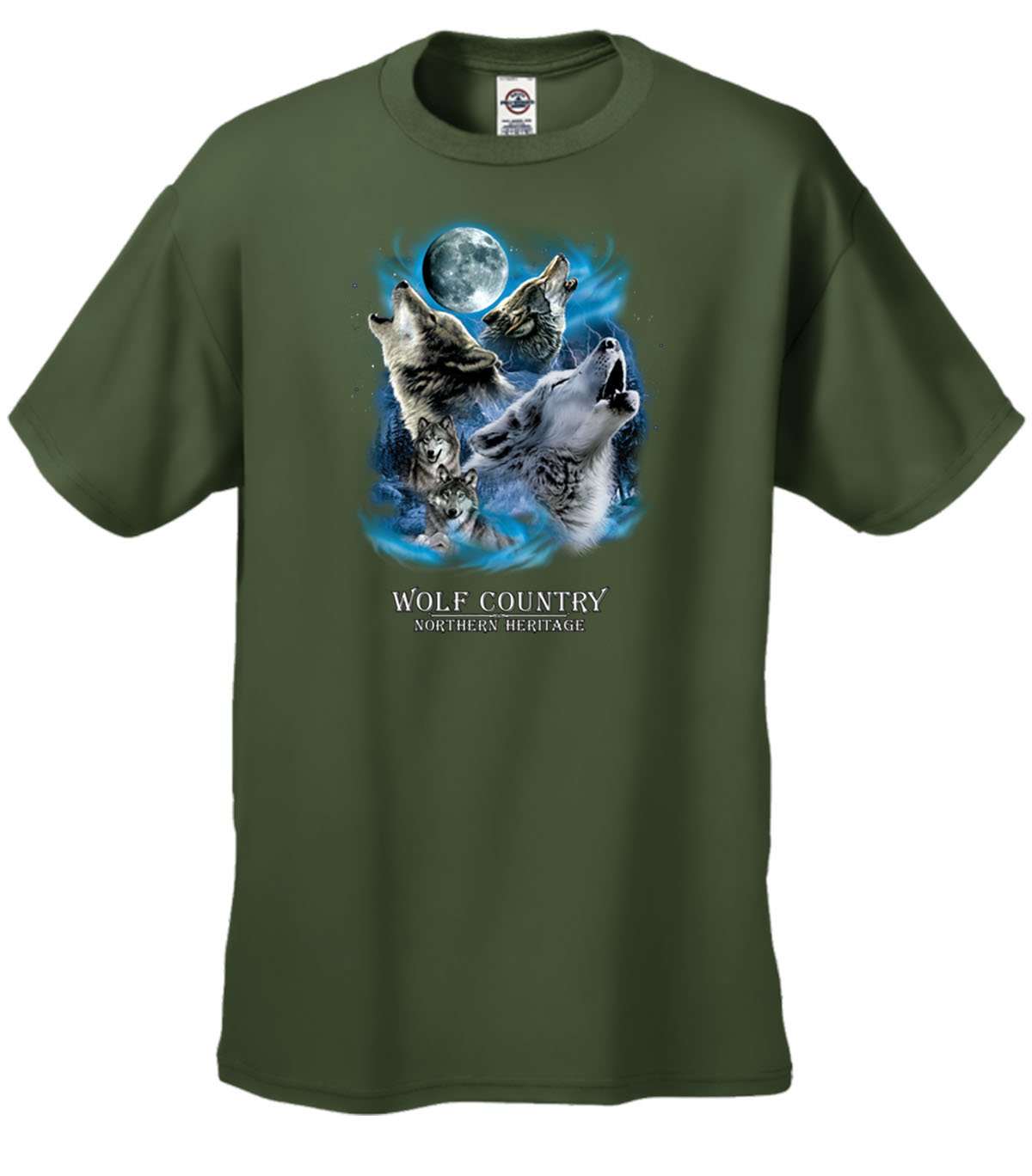 Wolf Country Howling at The Moon T-Shirt - Black Graphic Tee for Men & Women | Perfect for Outdoor Adventures, Camping, and Nature Lovers