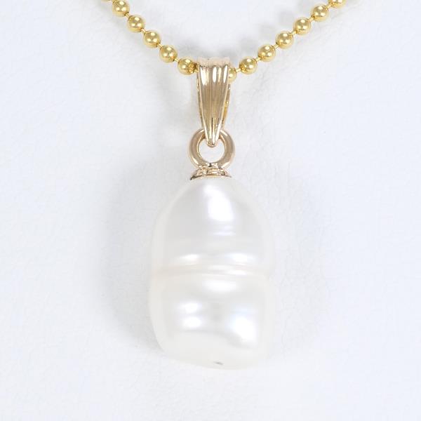 18K Yellow Gold Pearl Necklace for Women - 4.3g Solid Gold, 45cm (18