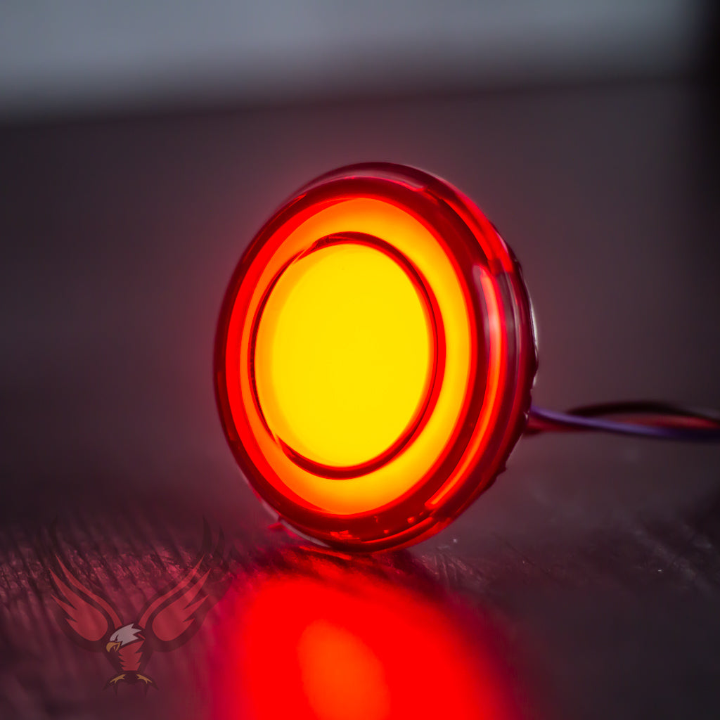 Eagle Lights HALOS 2 Rear LED Turn Signals for Harley Davidson Motorcycles - 1156 Base Red Bulbs - High Visibility Brake Lights for Night Riding & Safety