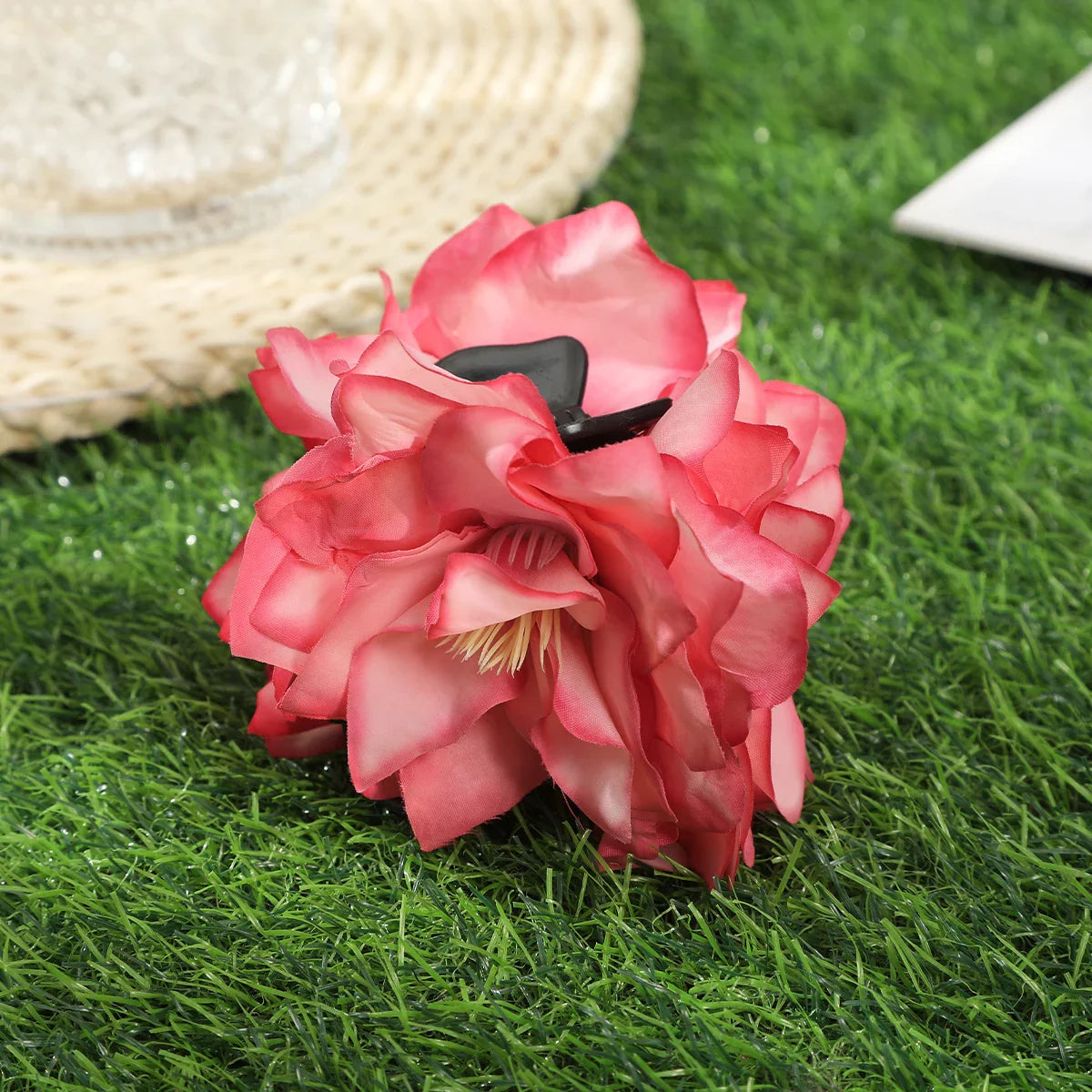 Haimeikang Large Flower Hair Clips for Women - Thick Hair Barrettes, Crab Claw Hairpins, Summer Fashion Hair Accessories for Weddings, Parties, and Everyday Wear