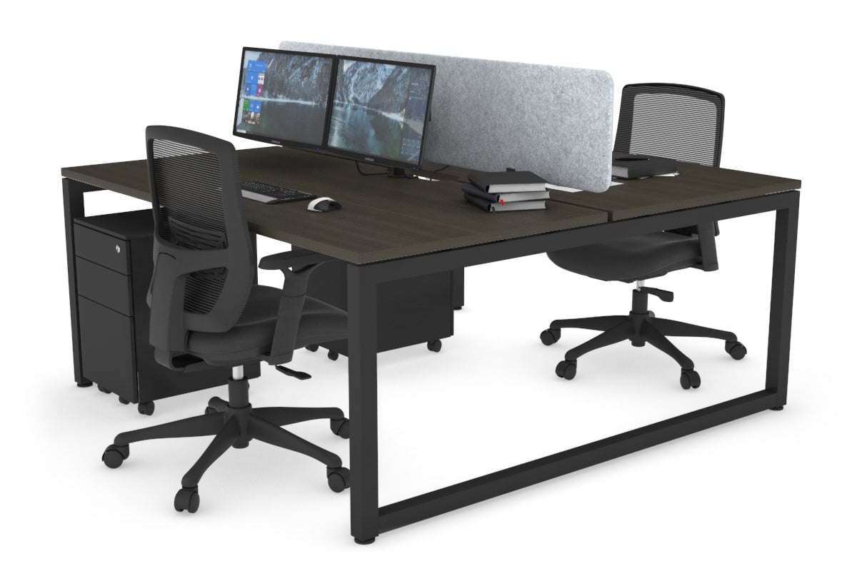 Quadro Loop Legs 2 Person Office Workstation - 1600L x 800W with Cable Management - Modern Shared Desk for Collaborative Workspaces & Home Offices