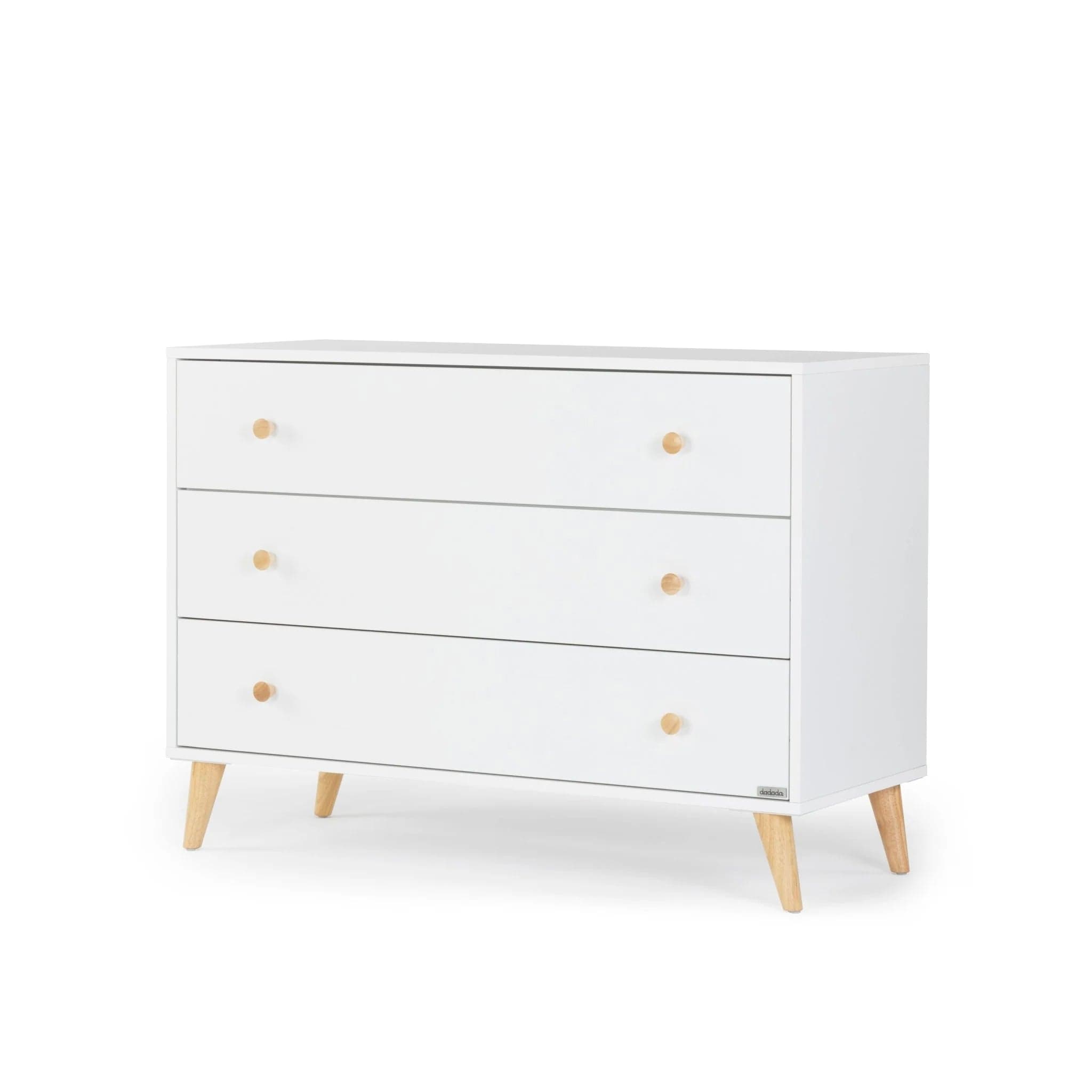 Dadada Austin 3-Drawer Dresser - Modern Wooden Chest of Drawers for Bedroom & Nursery Organization - Perfect for Clothes, Toys, and Home Storage
