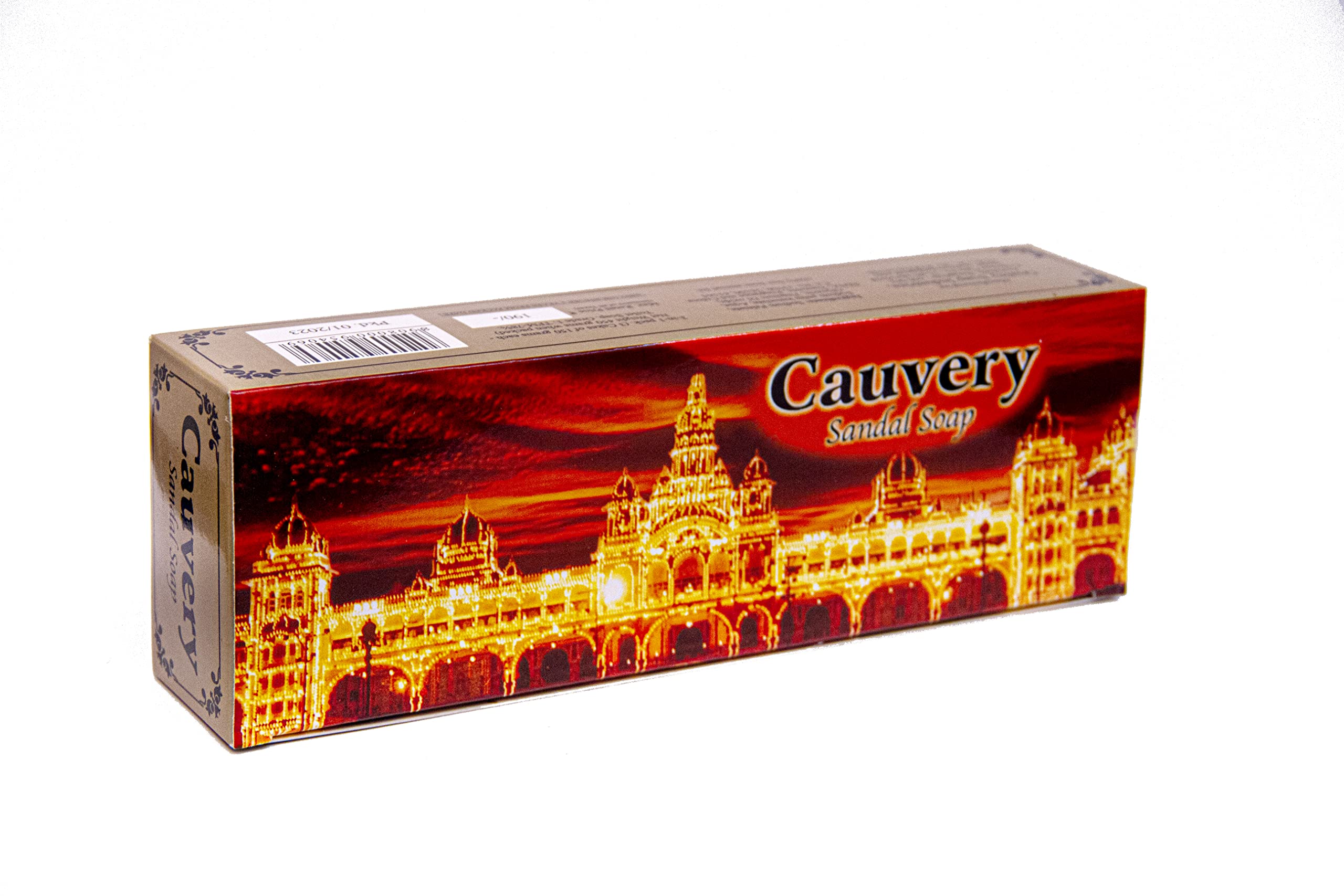 Cauvery Natural Sandalwood Soap for Men & Women - 3 Pack - Moisturizing & Aromatic for Daily Skincare, Bath & Relaxation