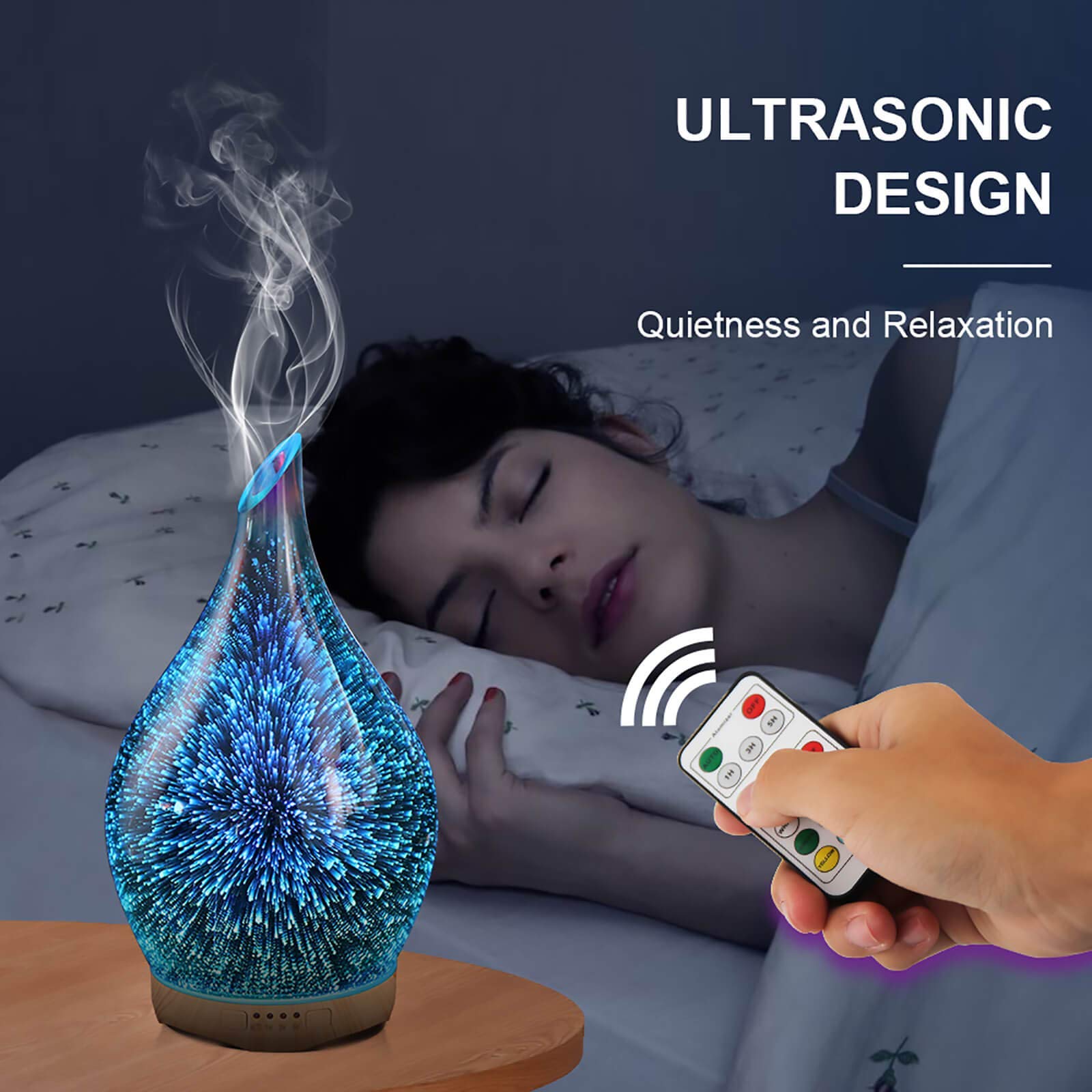 Proseme 280ml Rose Gold & Aroma Ultrasonic Humidifier with Essential Oil Diffuser - Remote Control Included - Perfect for Bedroom, Yoga Studio & Office Relaxation