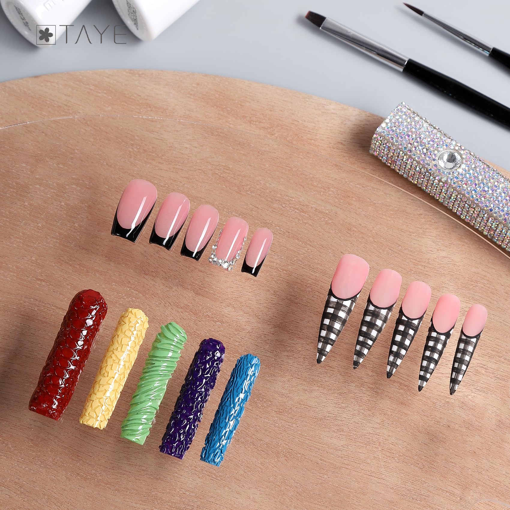 TAYE 60PCS Silicone Nail Art Tools Set - Double French Manicure Stickers & Nail Mold Pads for Professional Salon & DIY Nail Design - Perfect for French Tip Nail Art, Acrylic Nails, and Gel Polish Application