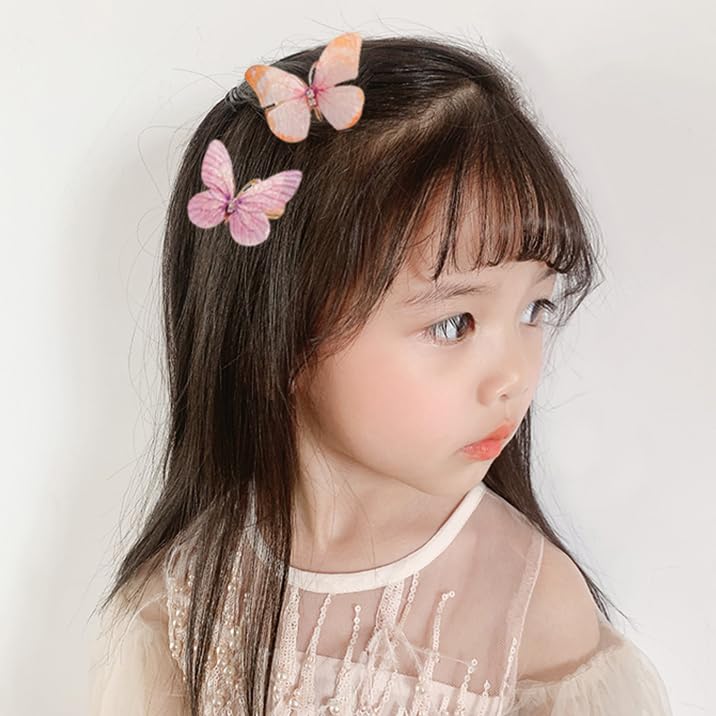 Samyak 6-Piece Butterfly Hair Clips Set for Kids, Girls & Women - Colorful Hair Barrettes, Grips & Claws - Perfect for School, Parties & Everyday Styling