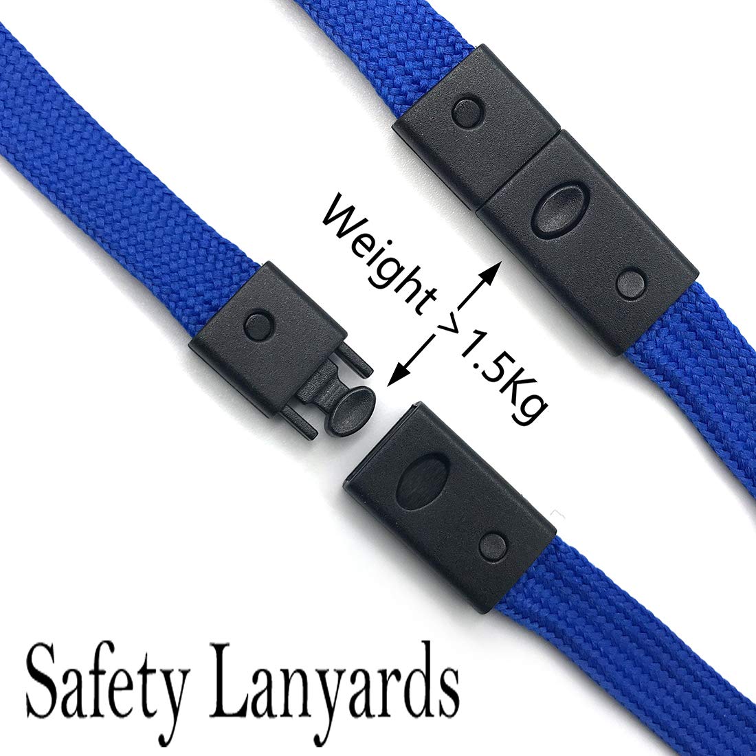 Breakaway Safety Lanyards (25 PCS) - Blue Badge Lanyards for Work & Events