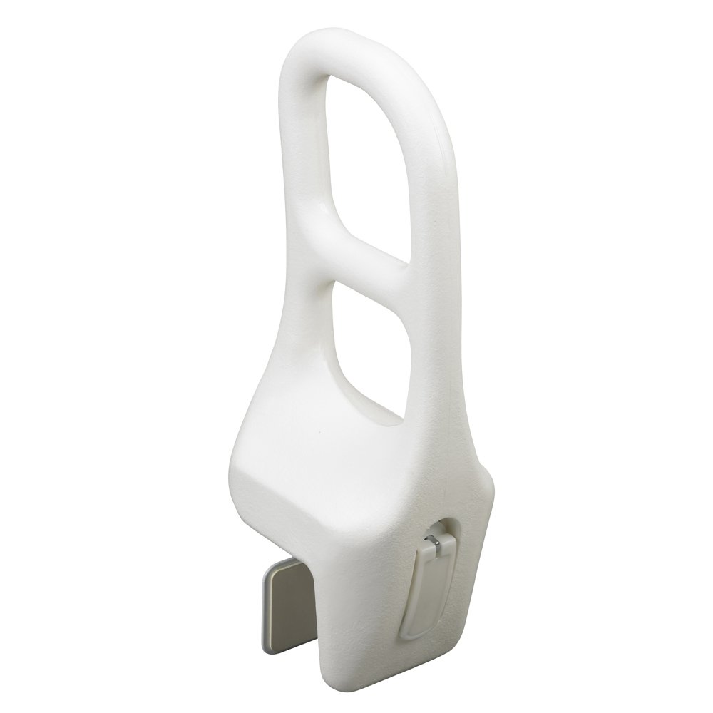 Drive Medical Bathtub Rail - Adjustable Shower Grab Bar for Elderly & Disabled, Non-Slip Bathroom Safety Handle, White - Perfect for Bathtub & Shower Fall Prevention