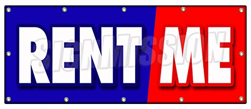 48x120 Inch Rent Me Banner Sign - Heavy Duty Vinyl for Trucks, Cars, Construction Sites & Party Events | Weatherproof Advertising Tool for Business Promotion & Brand Awareness