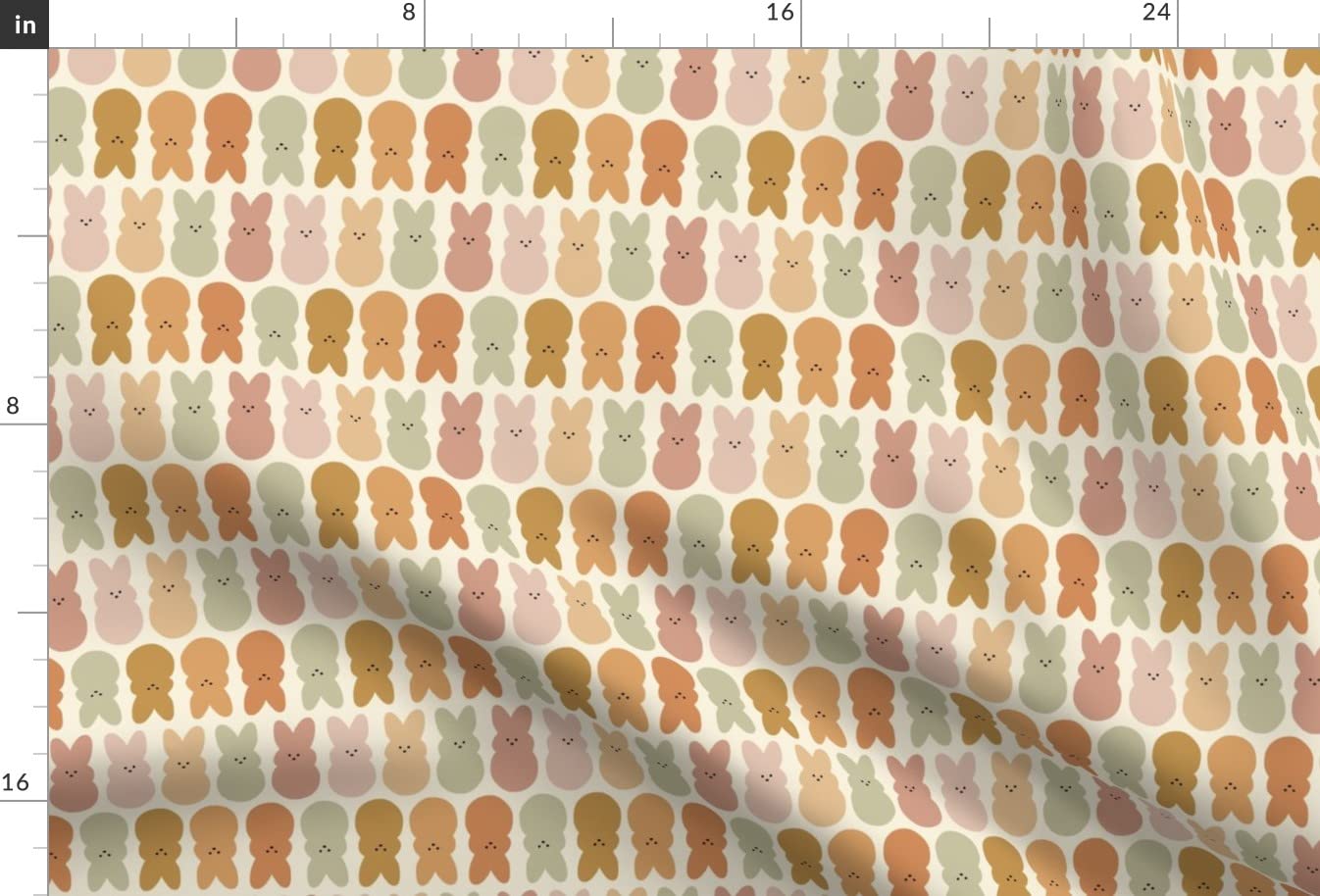 Rainbow Bunnies Vintage Printed Velvet Fabric - Pink Green Retro Orange Spring Bunny Design for Upholstery, Home Decor & Apparel | Fat Quarter Soft Textile for DIY Projects, Curtains & Fashion Sewing