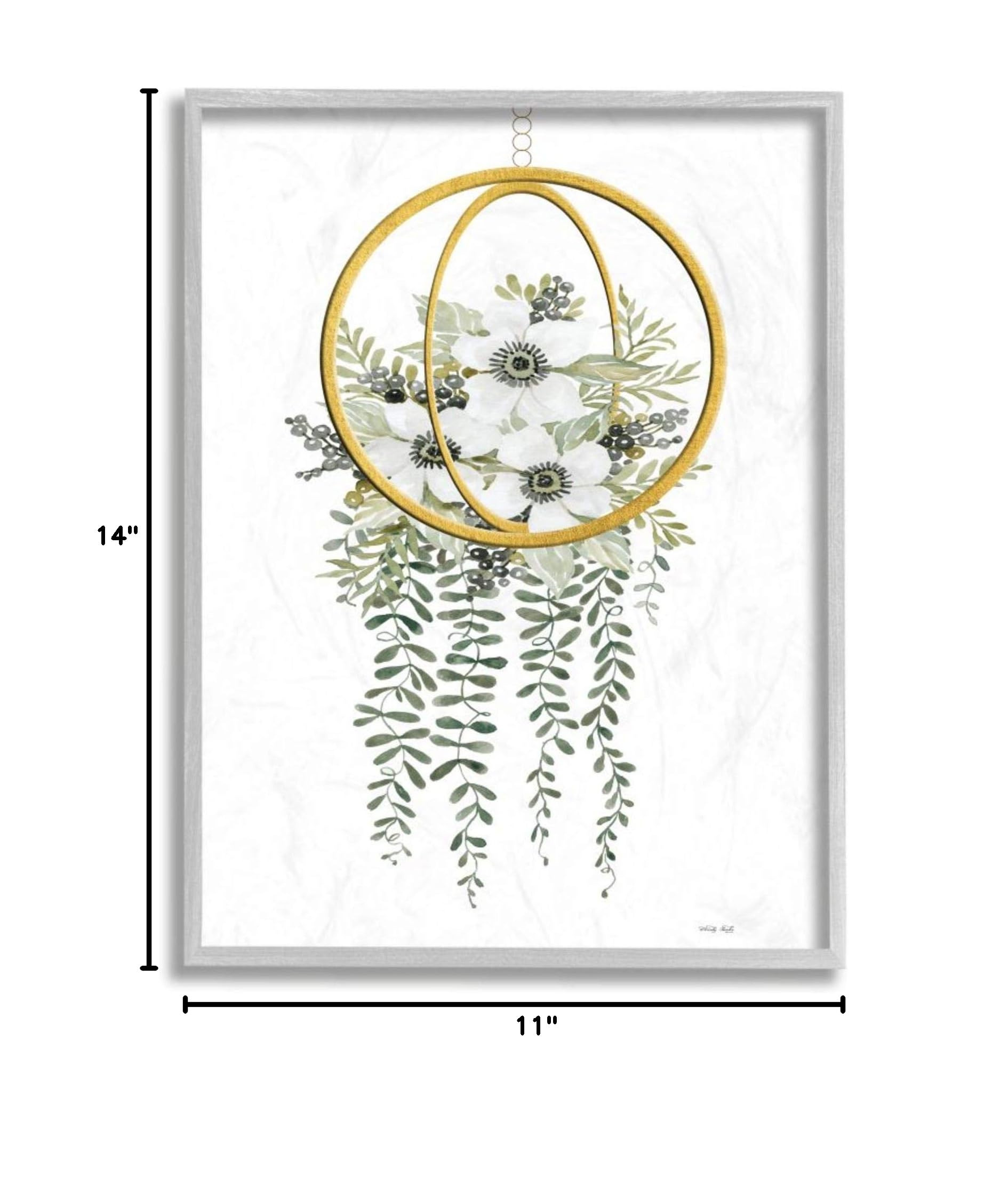 Stupell Industries White Floral Poppies Vines Indoor Modern Planter - Cindy Jacobs Grey Framed Wall Art 11