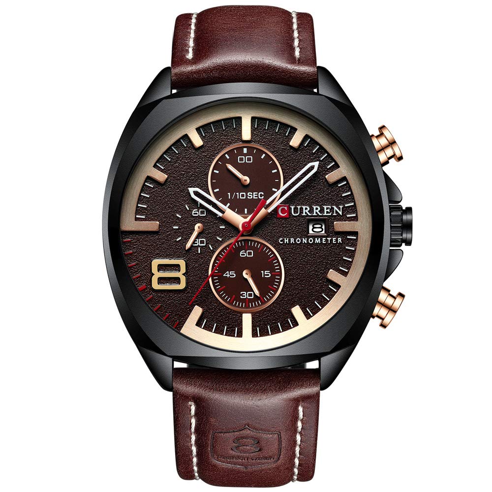 Men's Watches - CURREN Quartz Analog Calendar Wristwatch for Men, Fashion Waterproof Stainless Steel Band, Perfect for Business, Casual & Outdoor Activities