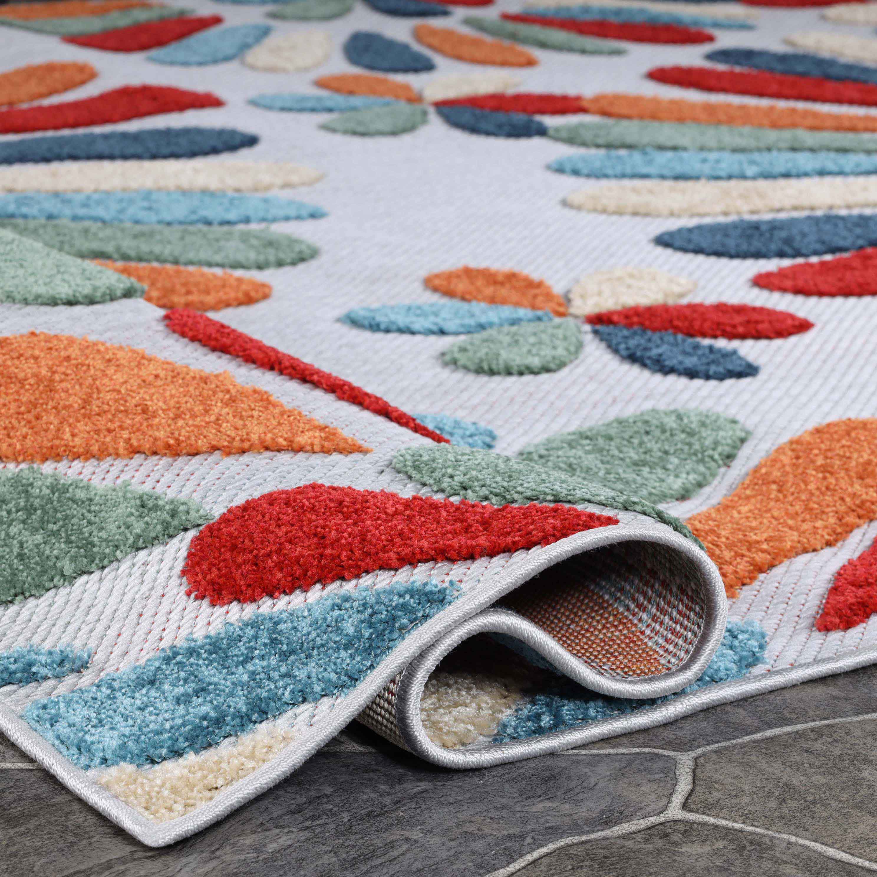 Marigold Oversized Floral Indoor Outdoor Area Rug - Soft Non-Slip Living Room Bedroom Patio Decor