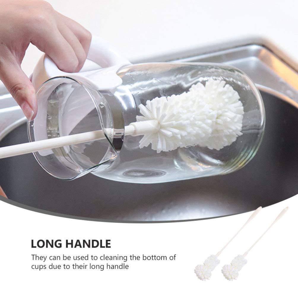 Healifty 2-Pack Silicone Handle Bottle Cleaning Brush Set - Durable Sponge & Brush for Glass Bottles, Coffee Mugs, Beer & Sports Bottles - Perfect for Dishwashing, Home Kitchen & Camping Use