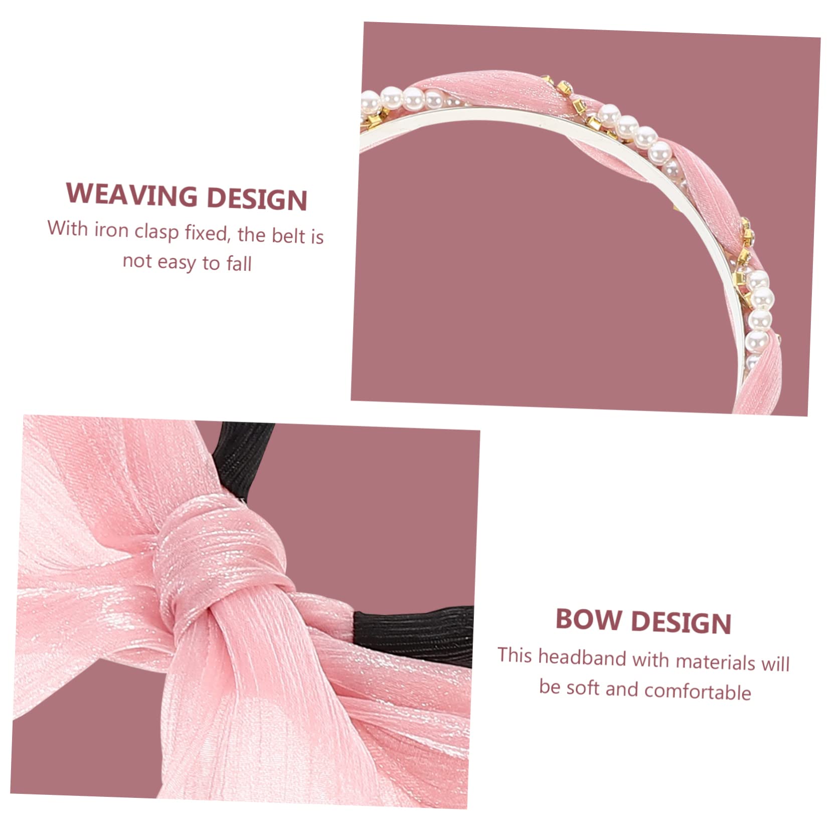 FRCOLOR 2 Pack Women's Hair Accessories Set - Bow Headbands & Pearl Hair Clips for Women & Girls, Perfect for Face Washing, Bridal, Party, and Everyday Use