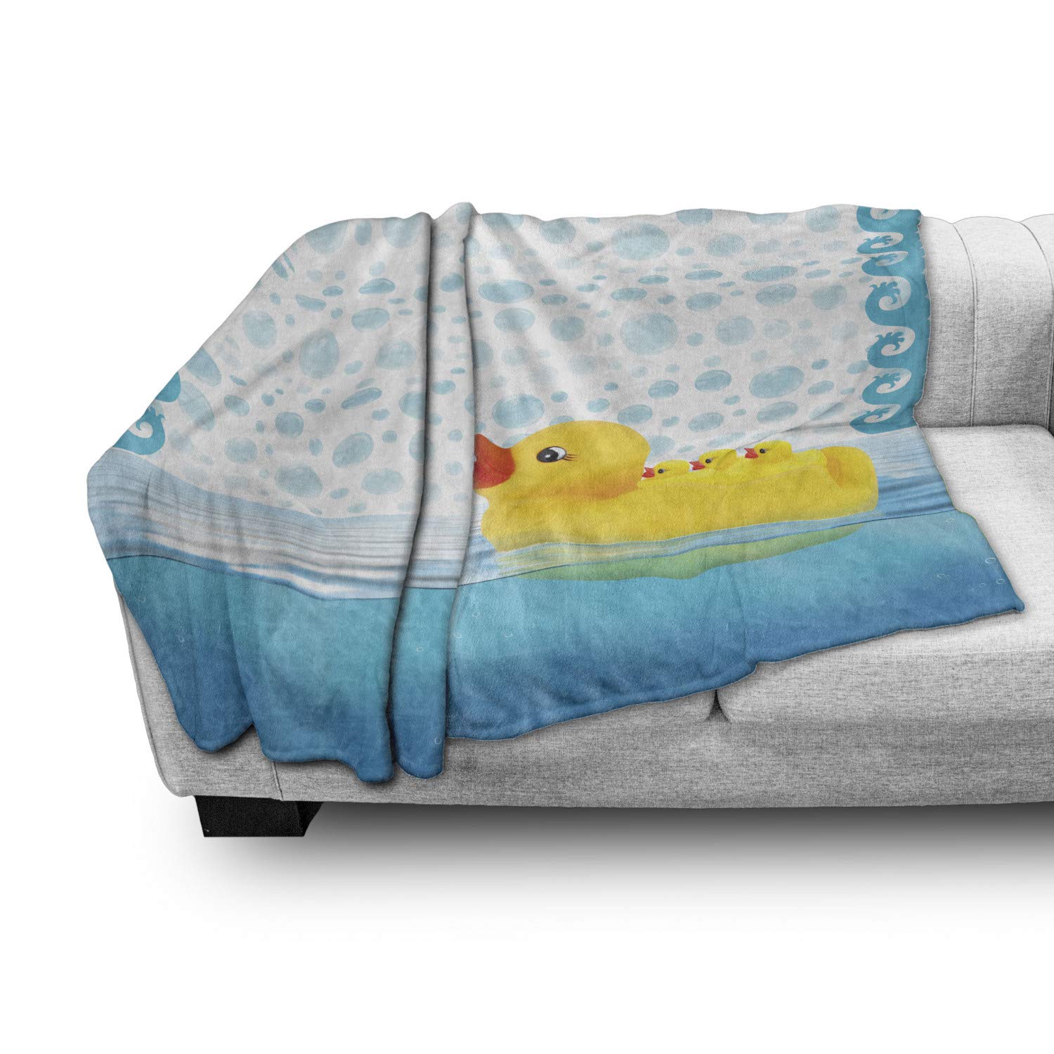 Ambesonne Yellow Duck Flannel Fleece Throw Blanket - 50