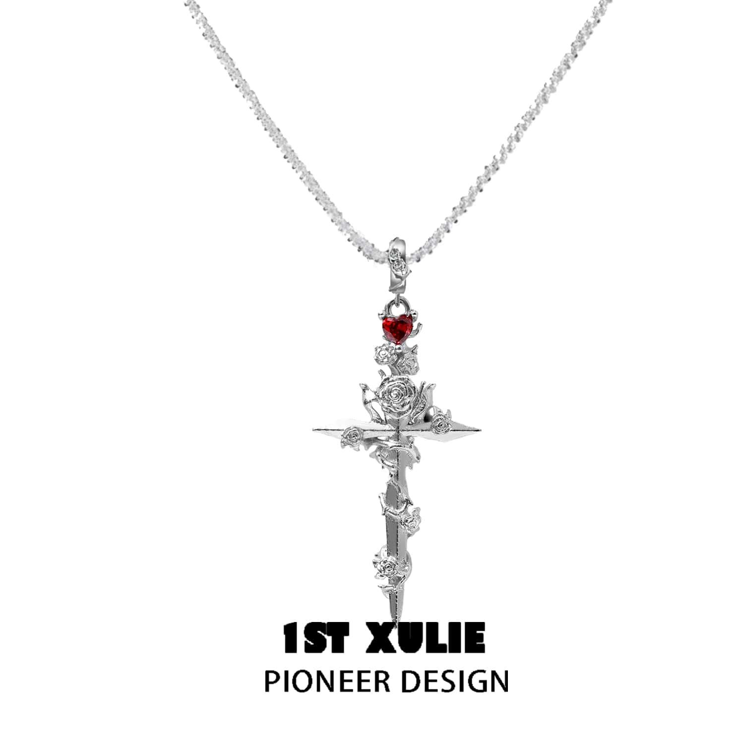18K Gold Plated Sword Necklace for Women - Elegant Rose Design, 24K Gold & Platinum Options - Perfect for Gifts, Cosplay, and Medieval-Themed Events