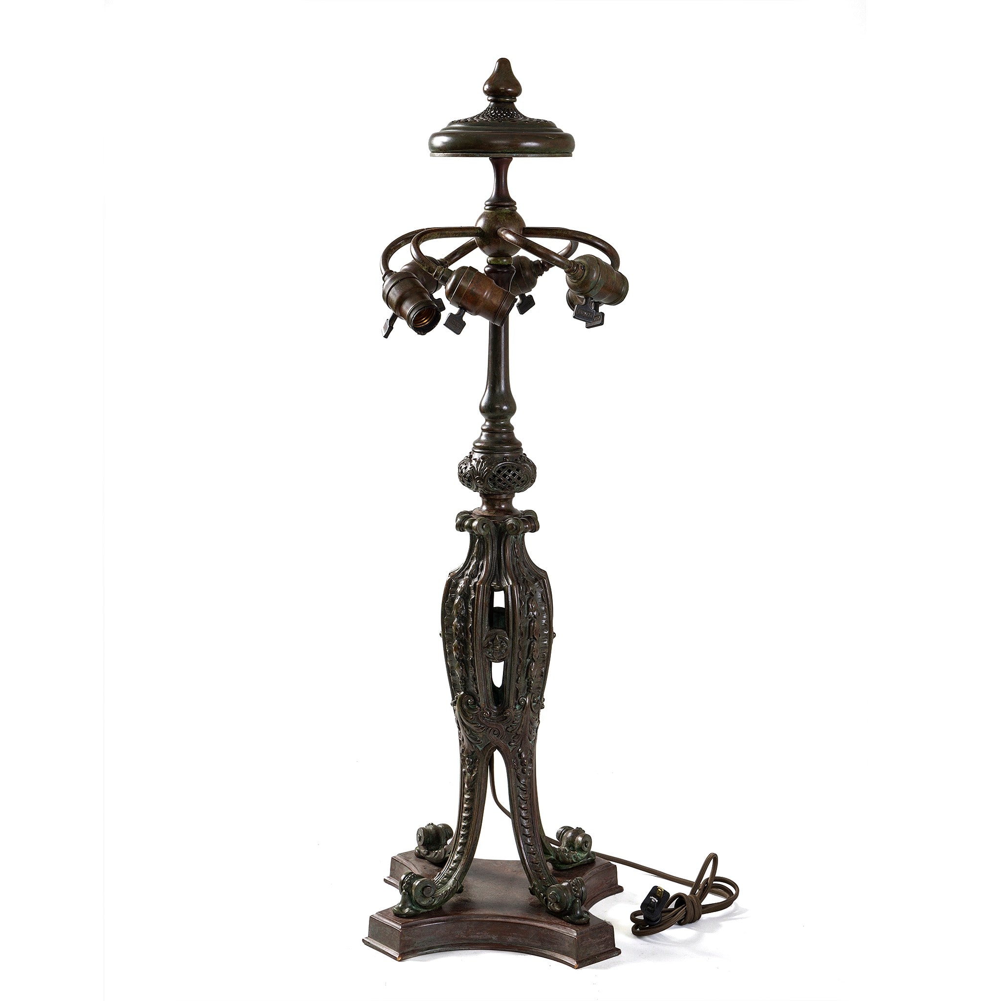 Tiffany Studios New York Nasturtium Table Lamp - Stained Glass Art Deco Desk Light for Home & Office Decor