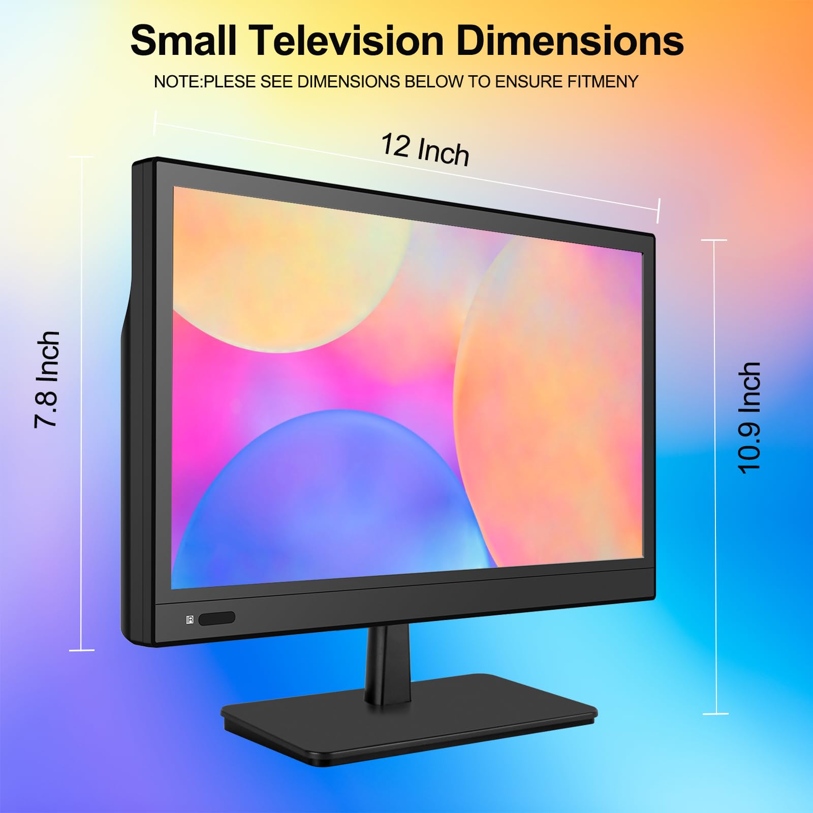 12.5 Inch Portable TV with HDMI & USB Input - Built-in Speakers, Lightweight Design for Bedroom, Kitchen, Camping - Perfect for Small Spaces & Travel Entertainment