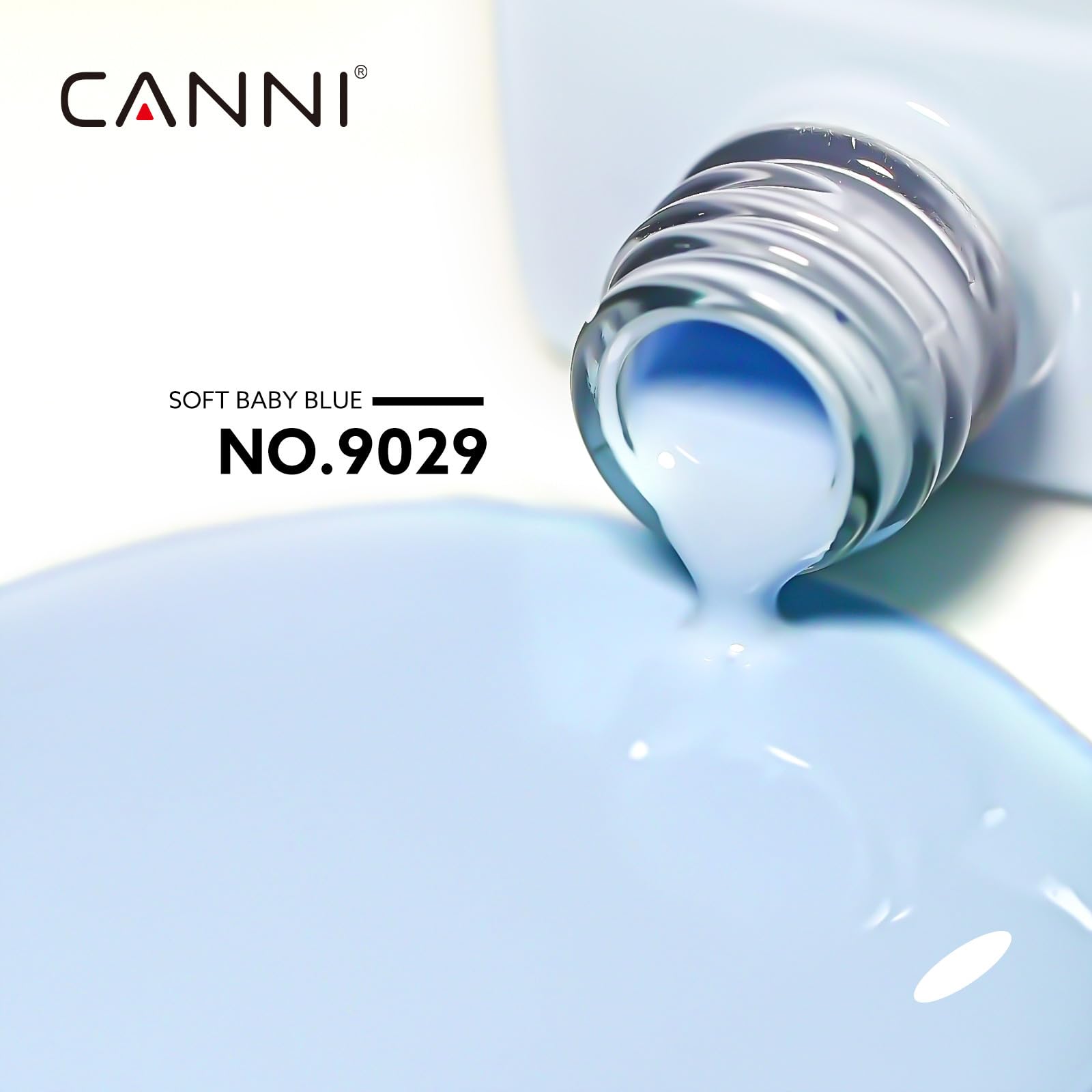 CANNI Light Blue Gel Nail Polish - 1Pcs Pastel Baby Blue Soak Off UV Gel Polish with High Gloss Finish for French Manicure, Salon & DIY Nail Art | Perfect for Spring Nails, Bridal Looks & Everyday Wear