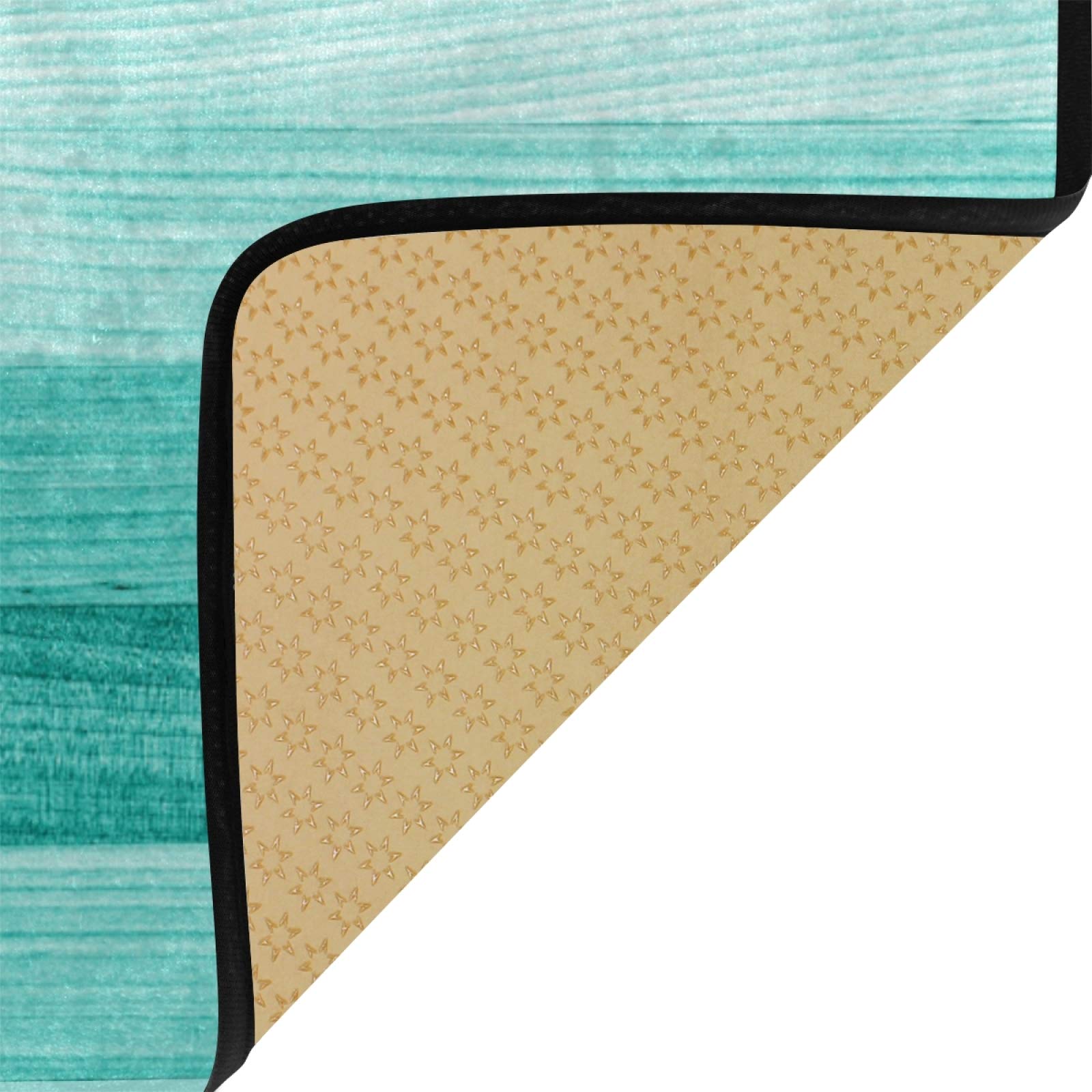 Susiyo Anti-Fatigue Kitchen Mat - Non-Slip Wooden Design in Turquoise Green, Oil & Stain Resistant, Easy Clean Floor Rug for Indoor/Outdoor Use - Perfect for Kitchens, Bathrooms & Entryways