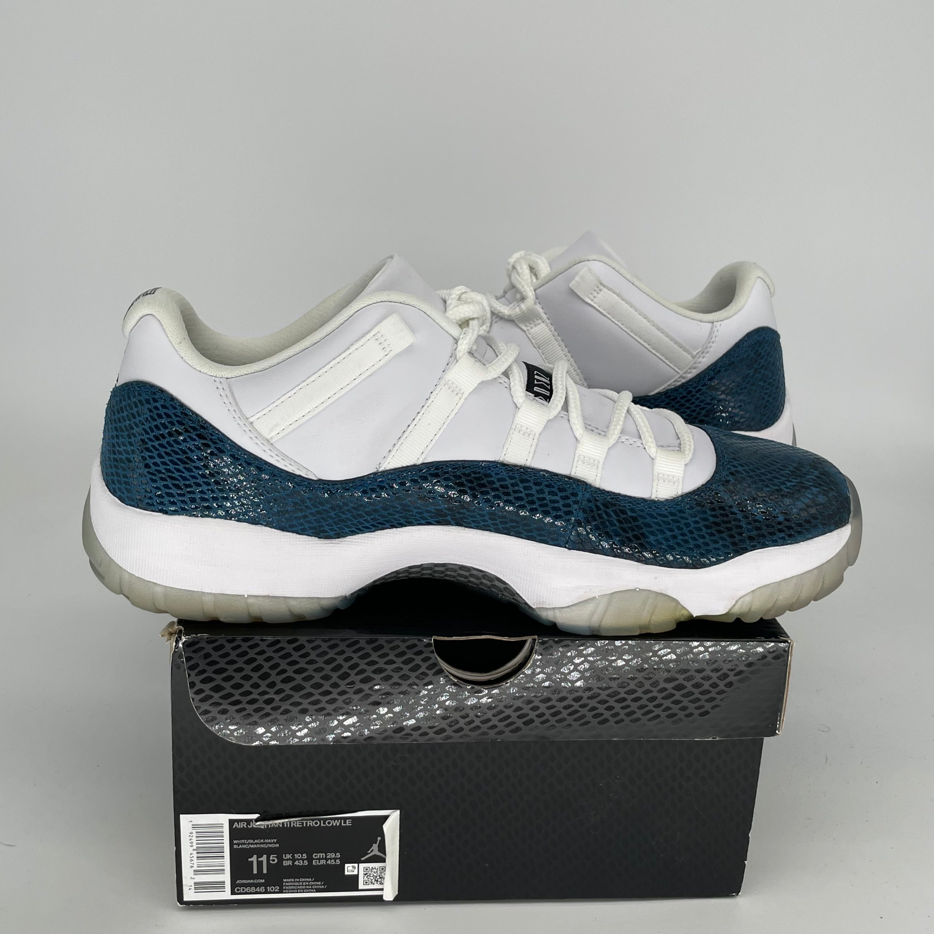 AIR JORDAN 11 LOW SNAKE NAVY Men's Basketball Shoes - Size 11.5 (CD6846-102) - Perfect for Casual Wear, Street Fashion & Court Performance