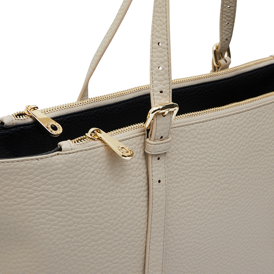 Carmine Tote Bag in Oyster Color - Stylish & Spacious Handbag for Women | Perfect for Work, Travel & Everyday Use