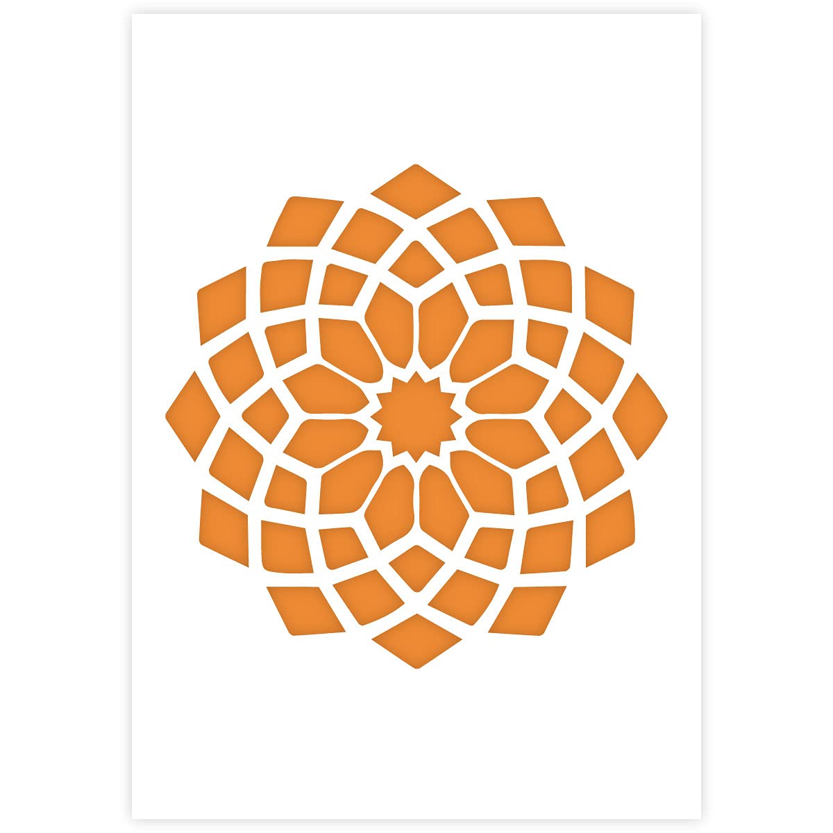 Qbix Mandala Stencil A5 Size - Reusable Painting Template for DIY Home Decor, Furniture, Walls & Floors - Perfect for Crafts, Baking, Art Projects | Use for Wall Murals, Furniture Makeovers & Creative Decorations