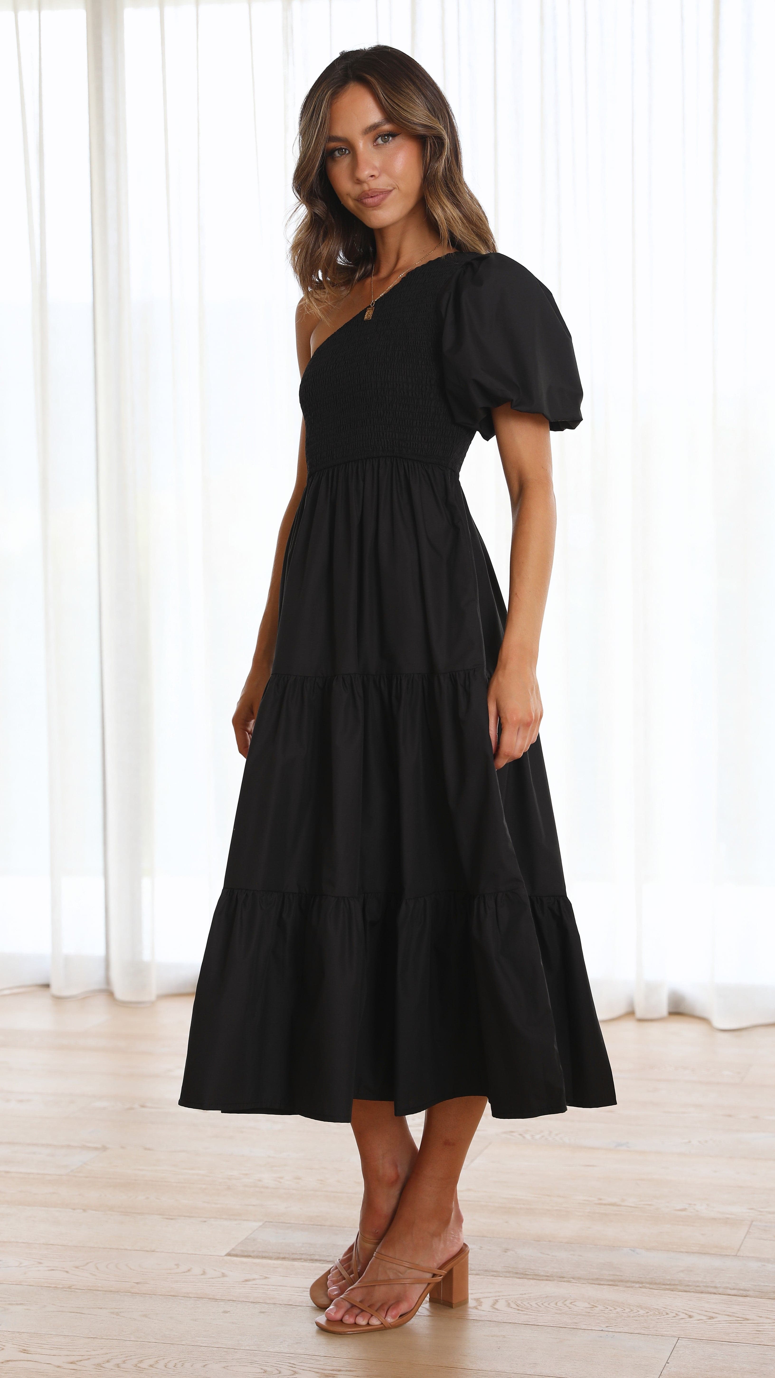 Frankie Maxi Dress for Women - Elegant Black Long Flowy Dress for Summer, Beach, and Casual Wear