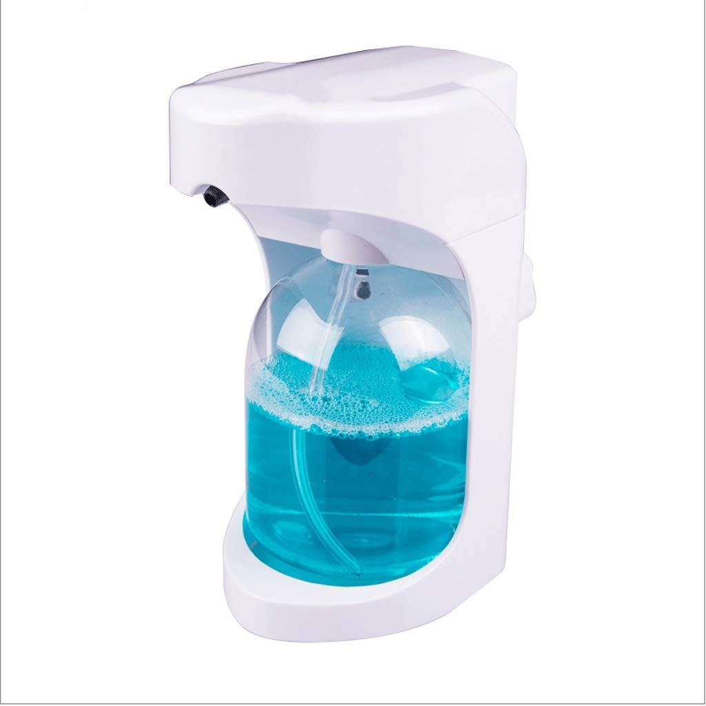 Automatic Foaming Soap Dispenser 500ml (16.9oz) - Touchless Battery Operated Soap Pump for Kitchen & Bathroom, Countertop or Wall Mounted, White - Perfect for Hygienic Hand Washing in Homes, Restaurants, and Offices