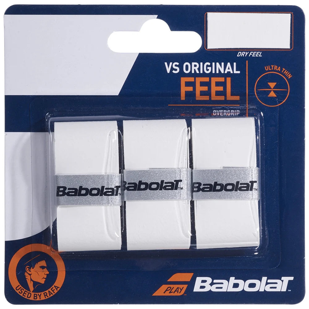 Babolat VS Original Tennis Racket Overgrip - 3 Pack for Enhanced Grip & Sweat Absorption | Perfect for Tennis Players & Racquet Sports Enthusiasts