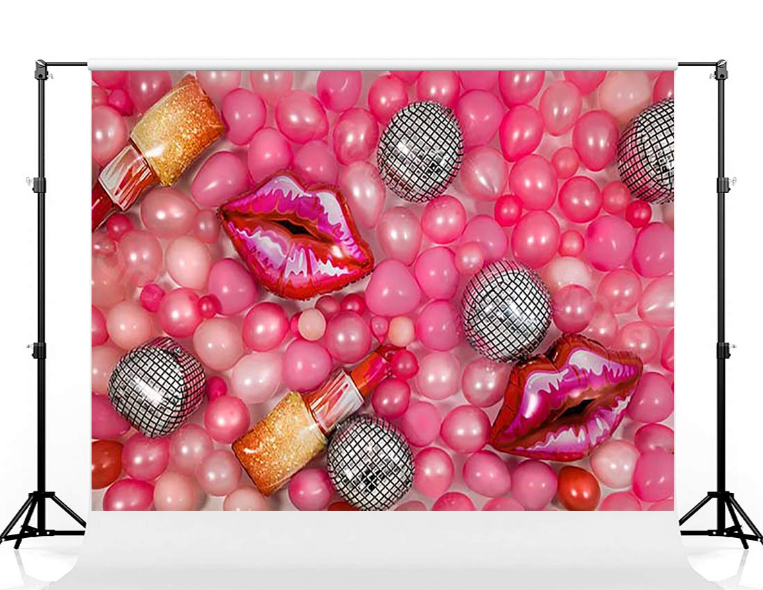 10×10ft Pink Balloons Kiss Photography Backdrop for Girls Birthday Party, Baby Shower & Photo Studio Props – Perfect for Birthday Decorations, Baby Showers and Party Backgrounds