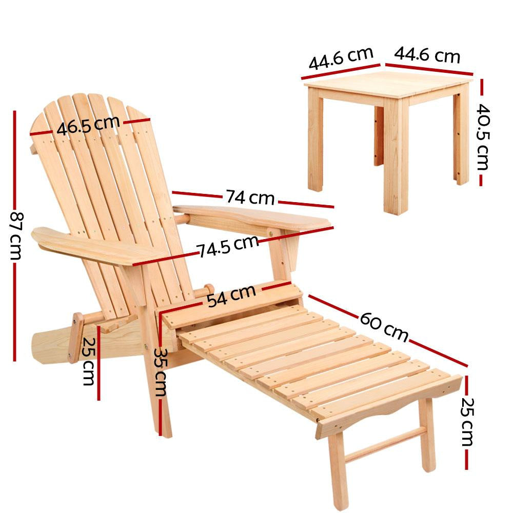 3 Piece Outdoor Beach Chair and Table Set - Portable Folding Furniture for Patio, Poolside, Camping & Picnics - Lightweight & Durable Aluminum Frame with UV-Resistant Fabric