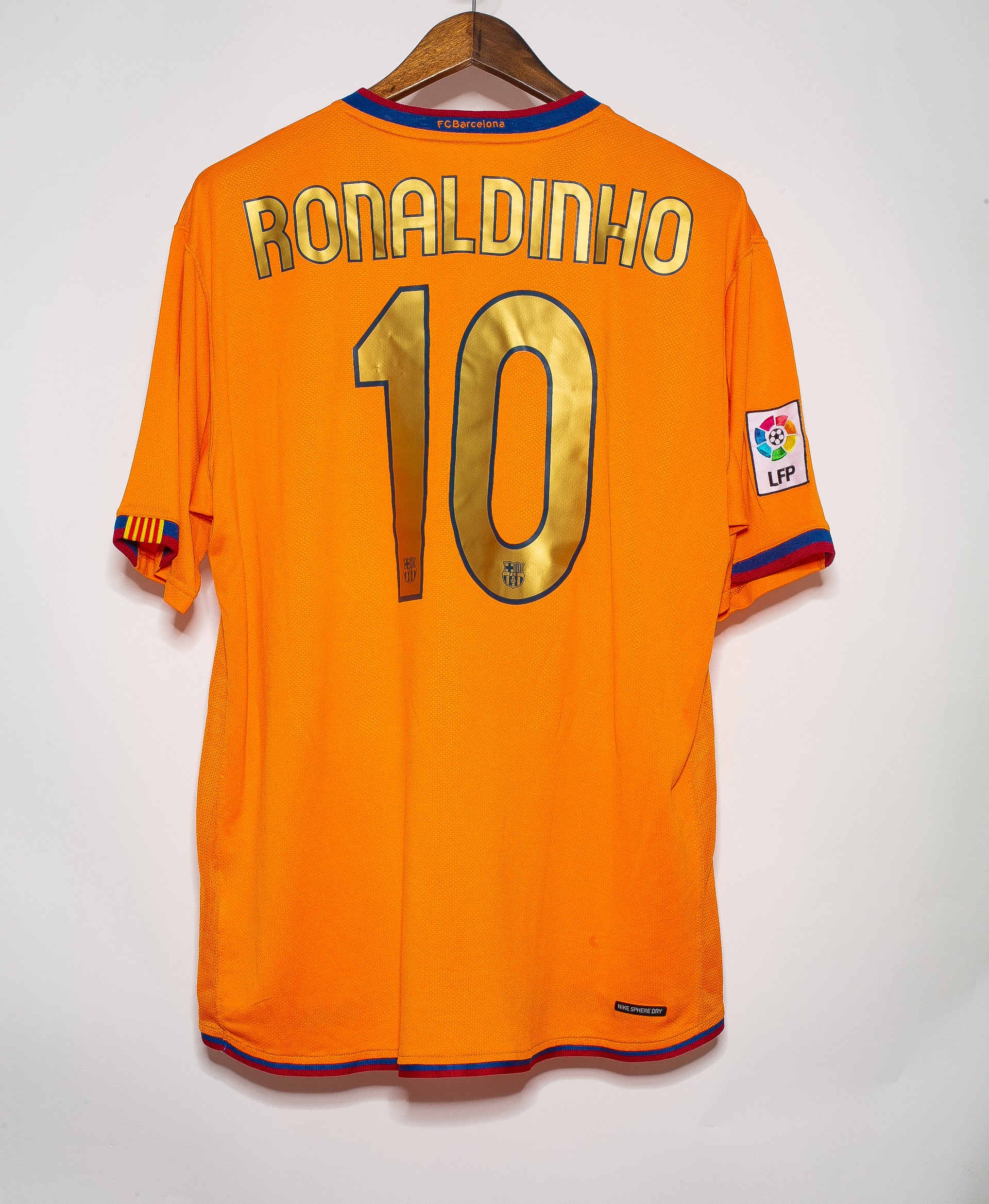 Authentic 2006 Barcelona Away Jersey #10 Ronaldinho - XL Size | Vintage Soccer Shirt for Fans & Collectors | Perfect for Matchdays, Gifts & Memorabilia Display