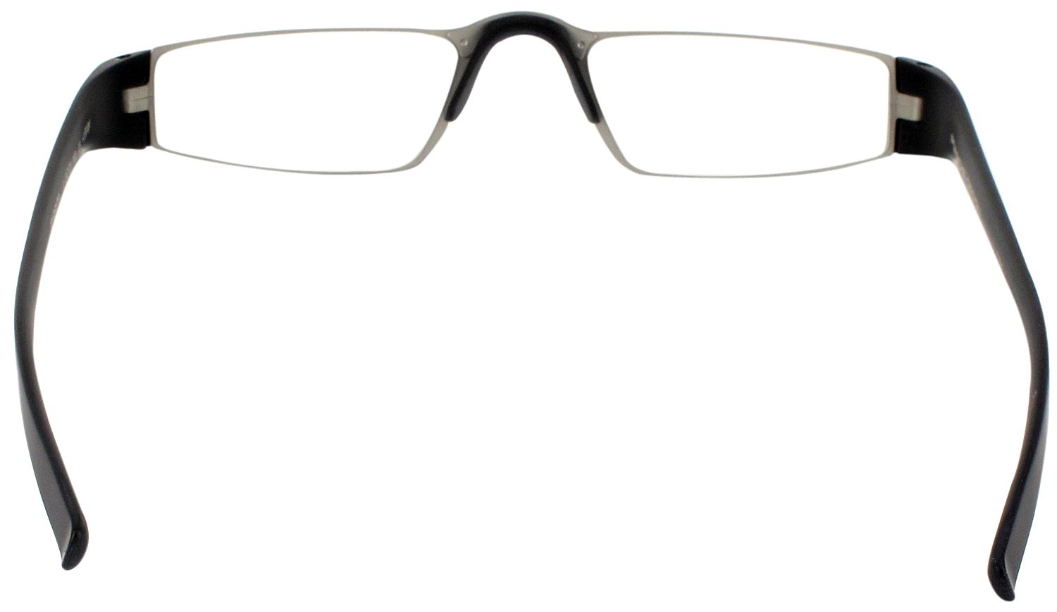 Porsche 8801 Titanium Black Half Frame Reading Glasses +2.50 Strength - Stylish Single Vision Readers for Men & Women - Perfect for Reading, Office Work & Computer Use