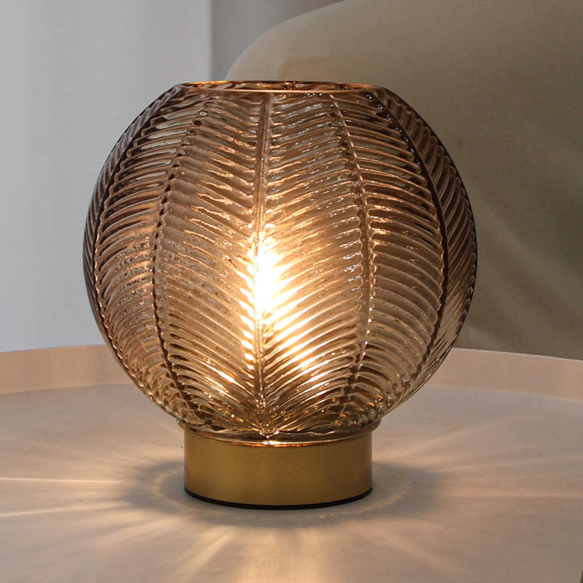 Battery Operated LED Table Lamp with Timer - Cordless Night Light for Bedroom, Living Room, Corner Decor - Amber Glow for Cozy Ambiance & Relaxation