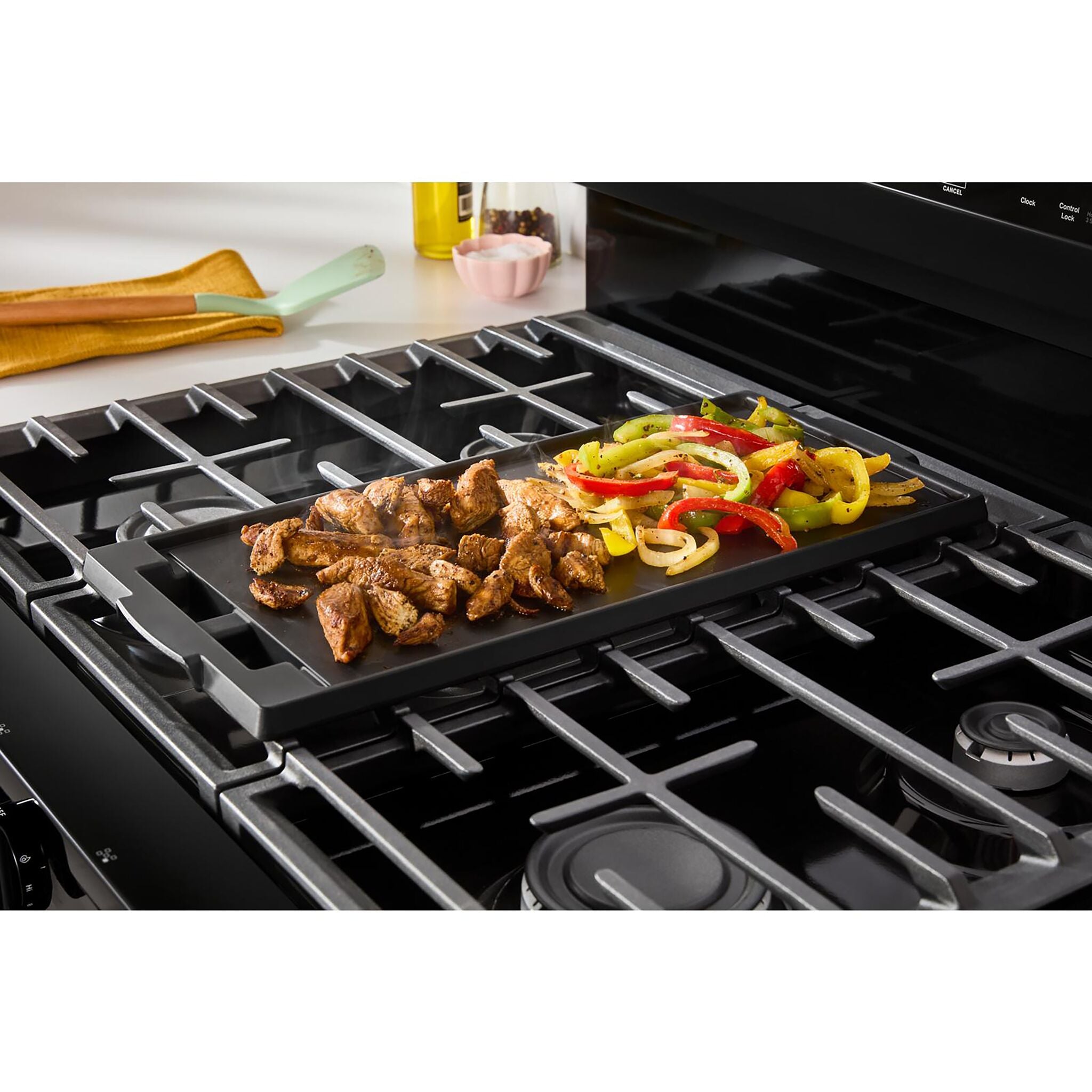 Whirlpool WFGS5030RB 30-Inch Black Gas Freestanding Range - 5.0 Cu. Ft. Oven Capacity, Sealed Burners, Continuous Grates - Perfect for Home Kitchens & Professional Cooking