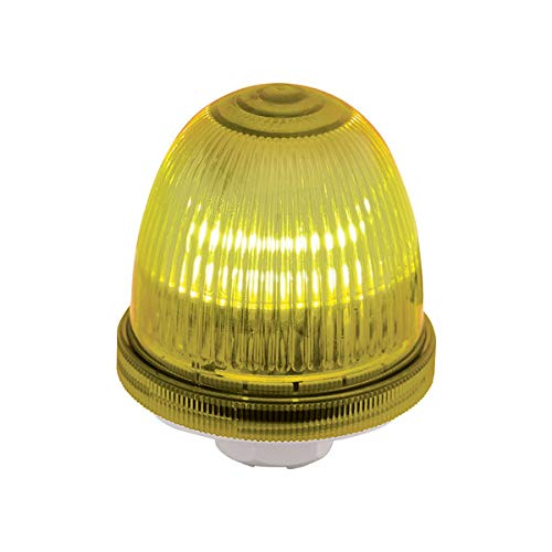 FMX 76mm Bulb-Type Beacon Signal Light - Flashing Yellow 24-240VAC/DC - UL Type 4X & IP66 Rated - LED or Incandescent Bulb (Sold Separately) - Ideal for Industrial Equipment, Traffic Signals, and Safety Warning Systems
