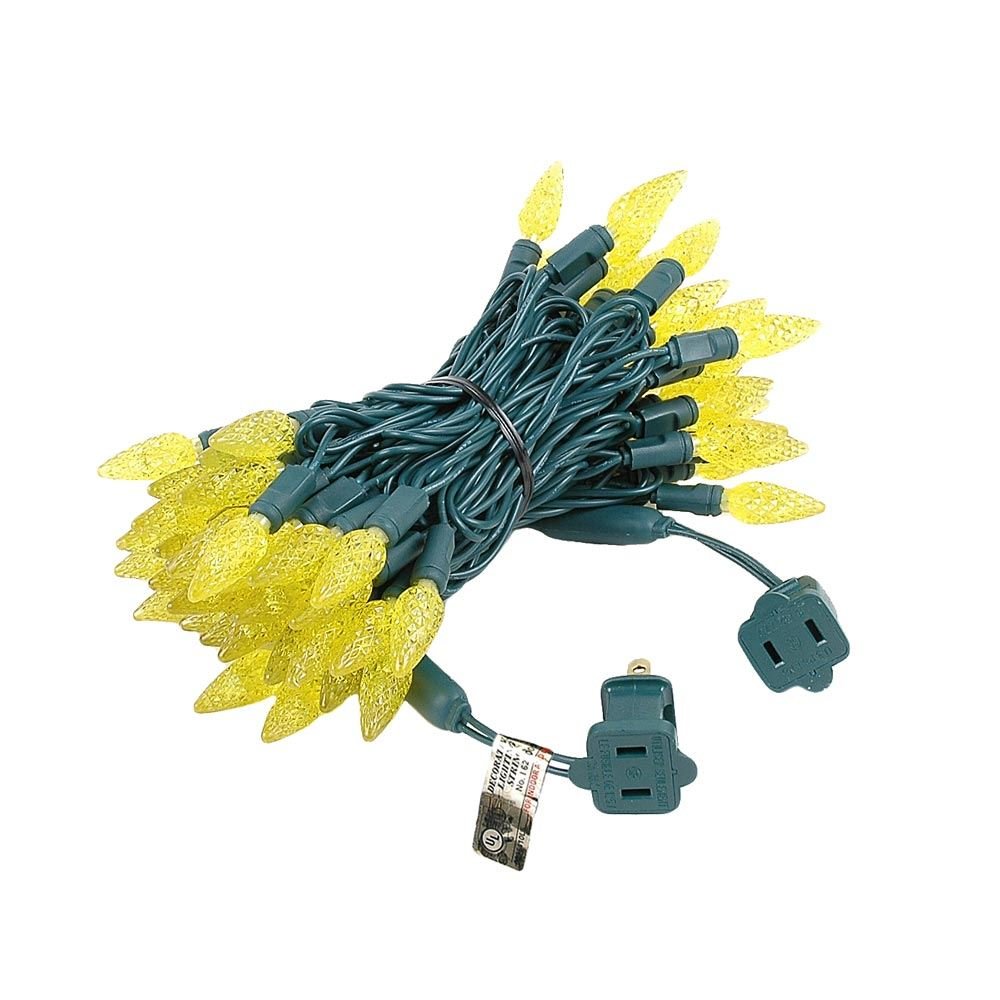 70 LED C6 Christmas String Lights 24FT - Commercial Grade Outdoor Waterproof Fairy Lights for Christmas Tree, Yard, Patio, and Permanent Holiday Decorations (Yellow) - Perfect for Home, Garden, and Party Decor
